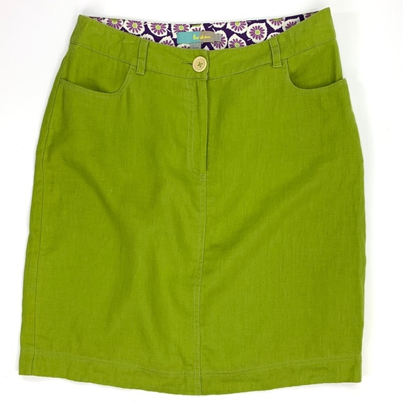 Boden Dresses & Skirts - Boden 100% Linen Matcha Green Zip-Up Pencil Skirt